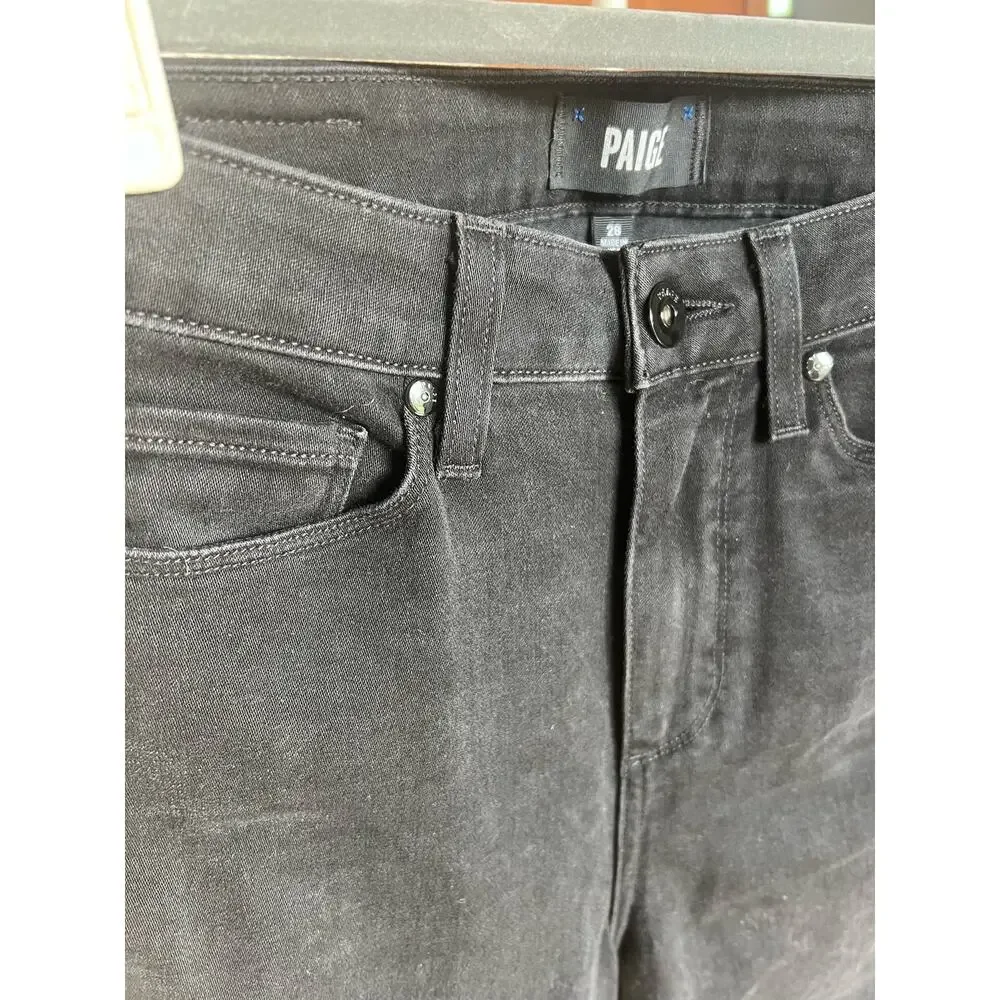 Paige Denim Black Stretch High Rise Ankle Skinny Jeans - Picture 2 of 8